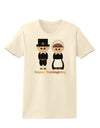 Cute Pilgrim Couple Happy Thanksgiving Womens T-Shirt-Womens T-Shirt-TooLoud-Natural-X-Small-Davson Sales