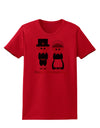 Cute Pilgrim Couple Happy Thanksgiving Womens T-Shirt-Womens T-Shirt-TooLoud-Red-X-Small-Davson Sales