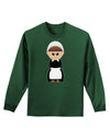 Cute Pilgrim Girl Thanksgiving Adult Long Sleeve Dark T-Shirt-TooLoud-Dark-Green-Small-Davson Sales