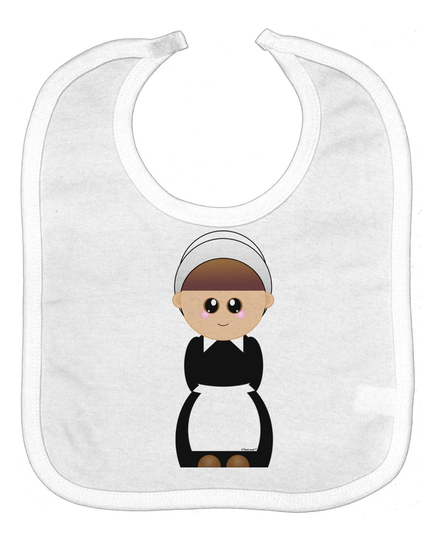 Cute Pilgrim Girl Thanksgiving Baby Bib