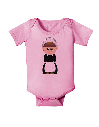 Cute Pilgrim Girl Thanksgiving Baby Romper Bodysuit-Baby Romper-TooLoud-Light-Pink-06-Months-Davson Sales