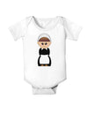 Cute Pilgrim Girl Thanksgiving Baby Romper Bodysuit-Baby Romper-TooLoud-White-06-Months-Davson Sales