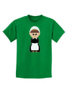 Cute Pilgrim Girl Thanksgiving Childrens Dark T-Shirt-Childrens T-Shirt-TooLoud-Kelly-Green-X-Small-Davson Sales