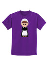 Cute Pilgrim Girl Thanksgiving Childrens Dark T-Shirt-Childrens T-Shirt-TooLoud-Purple-X-Small-Davson Sales