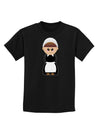 Cute Pilgrim Girl Thanksgiving Childrens Dark T-Shirt-Childrens T-Shirt-TooLoud-Black-X-Small-Davson Sales