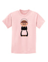 Cute Pilgrim Girl Thanksgiving Childrens T-Shirt-Childrens T-Shirt-TooLoud-PalePink-X-Small-Davson Sales