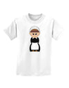 Cute Pilgrim Girl Thanksgiving Childrens T-Shirt-Childrens T-Shirt-TooLoud-White-X-Small-Davson Sales