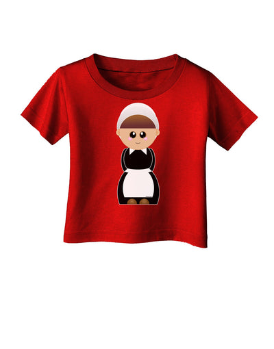 Cute Pilgrim Girl Thanksgiving Infant T-Shirt Dark-Infant T-Shirt-TooLoud-Clover-Green-06-Months-Davson Sales