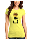 Cute Pilgrim Girl Thanksgiving Juniors T-Shirt-Womens Juniors T-Shirt-TooLoud-Yellow-Juniors Fitted XS-Davson Sales