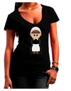 Cute Pilgrim Girl Thanksgiving Juniors V-Neck Dark T-Shirt-Womens V-Neck T-Shirts-TooLoud-Black-Small-Davson Sales