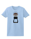 Cute Pilgrim Girl Thanksgiving Womens T-Shirt-Womens T-Shirt-TooLoud-Light-Blue-X-Small-Davson Sales