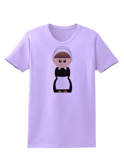 Cute Pilgrim Girl Thanksgiving Womens T-Shirt-Womens T-Shirt-TooLoud-Lavender-X-Small-Davson Sales