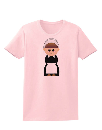 Cute Pilgrim Girl Thanksgiving Womens T-Shirt-Womens T-Shirt-TooLoud-PalePink-X-Small-Davson Sales