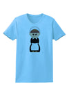 Cute Pilgrim Girl Thanksgiving Womens T-Shirt-Womens T-Shirt-TooLoud-Aquatic-Blue-X-Small-Davson Sales