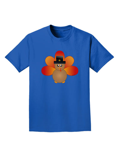 Cute Pilgrim Turkey Thanksgiving Adult Dark T-Shirt-Mens T-Shirt-TooLoud-Royal-Blue-Small-Davson Sales