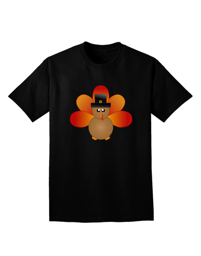 Cute Pilgrim Turkey Thanksgiving Adult Dark V-Neck T-Shirt-TooLoud-Black-Small-Davson Sales