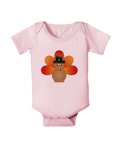 Cute Pilgrim Turkey Thanksgiving Baby Romper Bodysuit-Baby Romper-TooLoud-Light-Pink-06-Months-Davson Sales