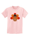 Cute Pilgrim Turkey Thanksgiving Childrens T-Shirt-Childrens T-Shirt-TooLoud-PalePink-X-Small-Davson Sales