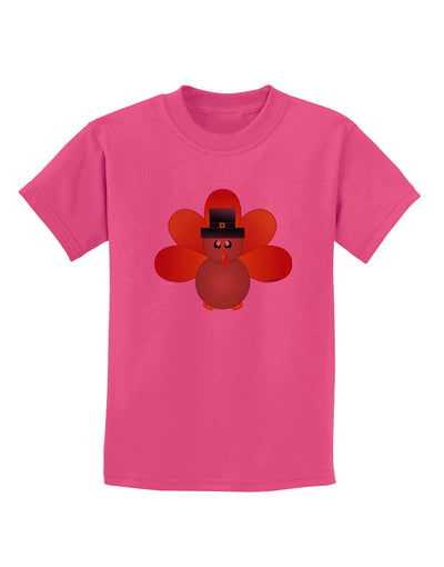 Cute Pilgrim Turkey Thanksgiving Childrens T-Shirt-Childrens T-Shirt-TooLoud-Sangria-X-Small-Davson Sales