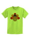 Cute Pilgrim Turkey Thanksgiving Childrens T-Shirt-Childrens T-Shirt-TooLoud-Lime-Green-X-Small-Davson Sales