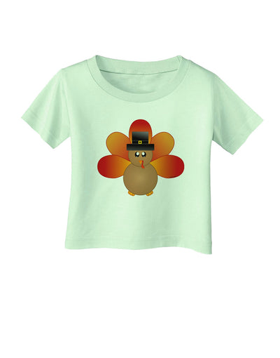 Cute Pilgrim Turkey Thanksgiving Infant T-Shirt-Infant T-Shirt-TooLoud-Light-Green-06-Months-Davson Sales