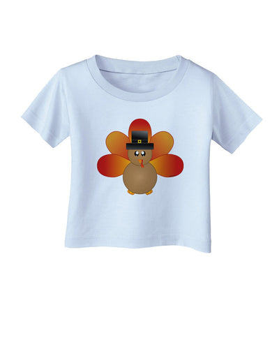 Cute Pilgrim Turkey Thanksgiving Infant T-Shirt-Infant T-Shirt-TooLoud-Light-Blue-06-Months-Davson Sales