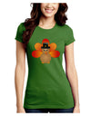 Cute Pilgrim Turkey Thanksgiving Juniors Crew Dark T-Shirt-T-Shirts Juniors Tops-TooLoud-Kiwi-Green-Juniors Fitted Small-Davson Sales