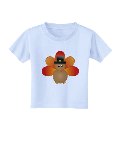 Cute Pilgrim Turkey Thanksgiving Toddler T-Shirt-Toddler T-Shirt-TooLoud-Light-Blue-2T-Davson Sales