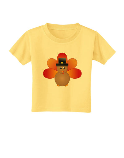 Cute Pilgrim Turkey Thanksgiving Toddler T-Shirt-Toddler T-Shirt-TooLoud-Daffodil-Yellow-2T-Davson Sales