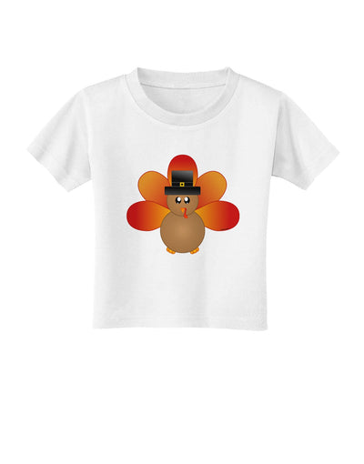 Cute Pilgrim Turkey Thanksgiving Toddler T-Shirt-Toddler T-Shirt-TooLoud-White-2T-Davson Sales