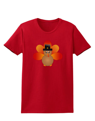 Cute Pilgrim Turkey Thanksgiving Womens Dark T-Shirt-TooLoud-Red-X-Small-Davson Sales