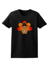 Cute Pilgrim Turkey Thanksgiving Womens Dark T-Shirt-TooLoud-Black-X-Small-Davson Sales