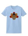 Cute Pilgrim Turkey Thanksgiving Womens T-Shirt-Womens T-Shirt-TooLoud-Light-Blue-X-Small-Davson Sales