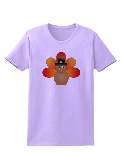 Cute Pilgrim Turkey Thanksgiving Womens T-Shirt-Womens T-Shirt-TooLoud-Lavender-X-Small-Davson Sales