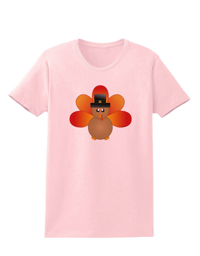 Cute Pilgrim Turkey Thanksgiving Womens T-Shirt-Womens T-Shirt-TooLoud-PalePink-X-Small-Davson Sales