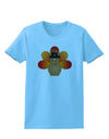 Cute Pilgrim Turkey Thanksgiving Womens T-Shirt-Womens T-Shirt-TooLoud-Aquatic-Blue-X-Small-Davson Sales