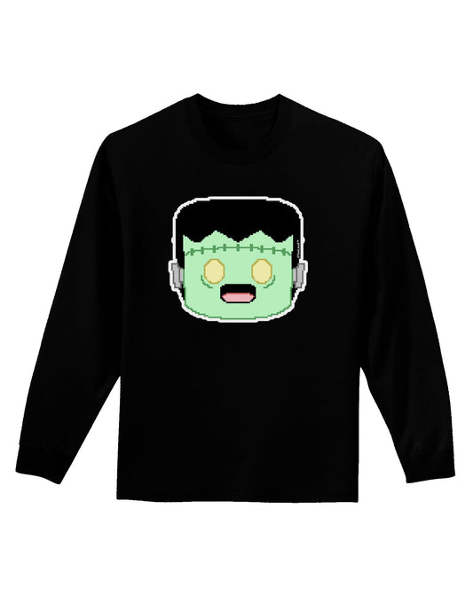 Cute Pixel Monster Adult Long Sleeve Dark T-Shirt-TooLoud-Black-Small-Davson Sales