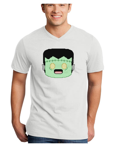 Cute Pixel Monster Adult V-Neck T-shirt-Mens V-Neck T-Shirt-TooLoud-White-Small-Davson Sales