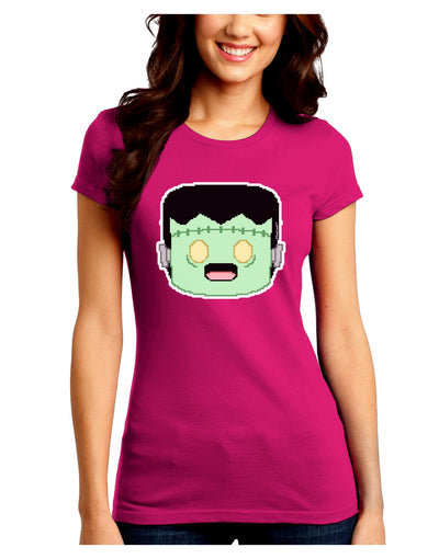 Cute Pixel Monster Juniors Crew Dark T-Shirt-T-Shirts Juniors Tops-TooLoud-Hot-Pink-Juniors Fitted Small-Davson Sales