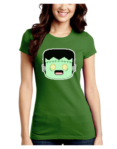 Cute Pixel Monster Juniors Crew Dark T-Shirt-T-Shirts Juniors Tops-TooLoud-Kiwi-Green-Juniors Fitted Small-Davson Sales