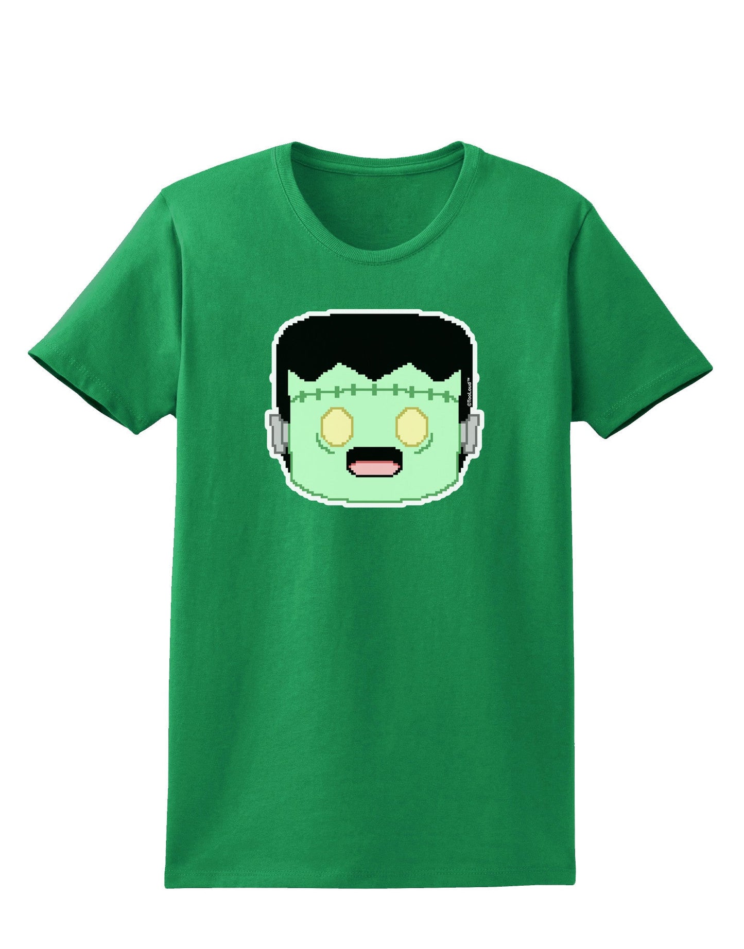 Cute Pixel Monster Womens Dark T-Shirt-TooLoud-Kelly-Green-X-Small-Davson Sales