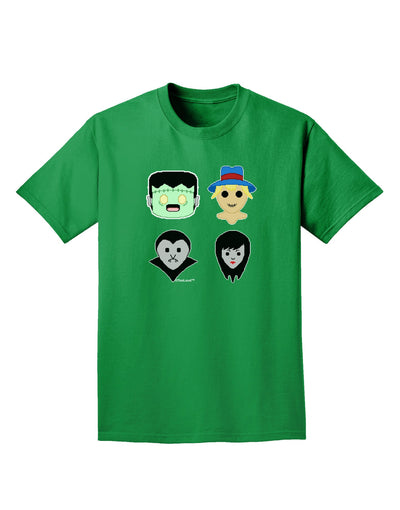 Cute Pixel Monsters Adult Dark T-Shirt-Mens T-Shirt-TooLoud-Kelly-Green-Small-Davson Sales