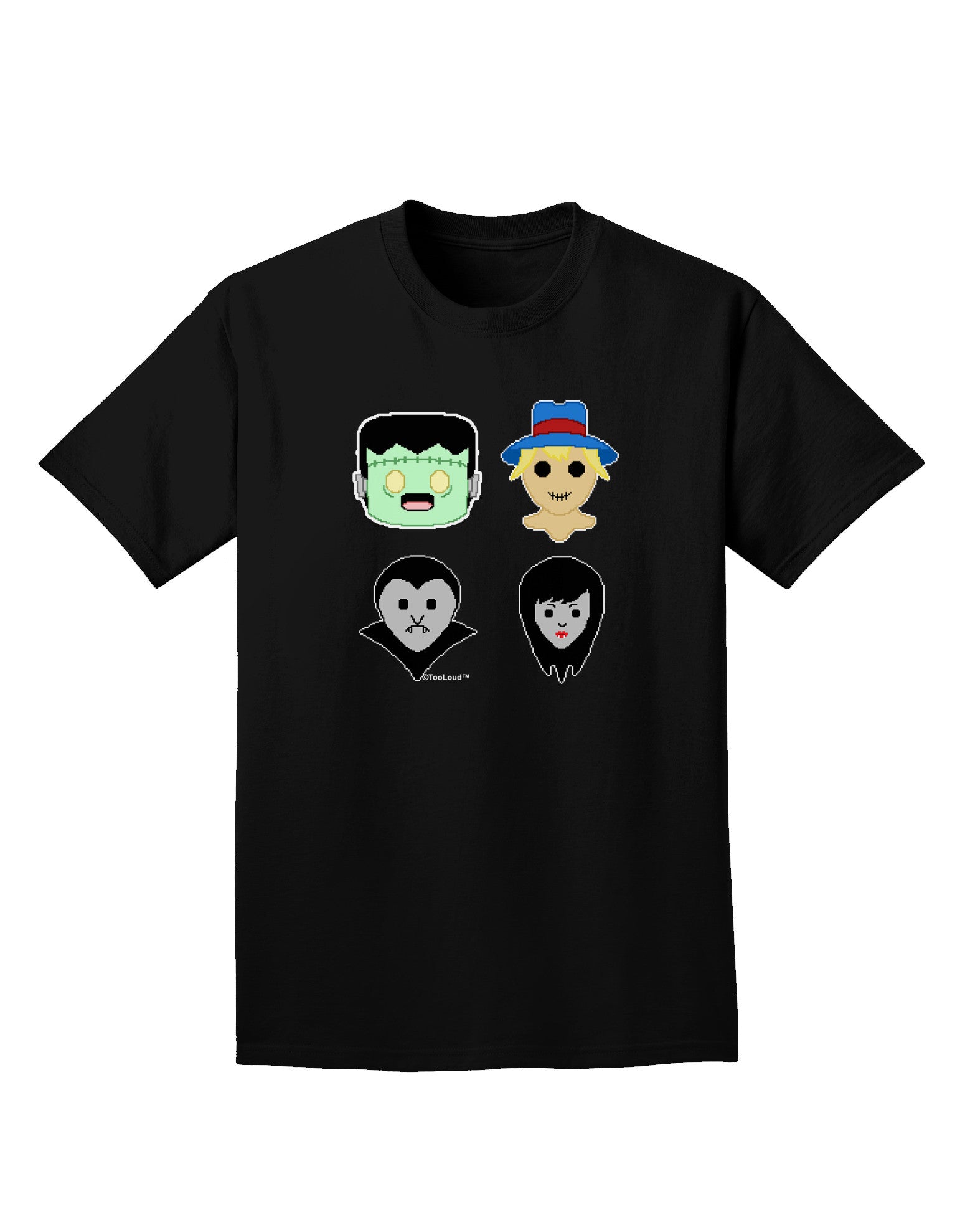 Cute Pixel Monsters Adult Dark T-Shirt-Mens T-Shirt-TooLoud-Black-Small-Davson Sales