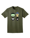 Cute Pixel Monsters Adult Dark T-Shirt-Mens T-Shirt-TooLoud-Military-Green-Small-Davson Sales