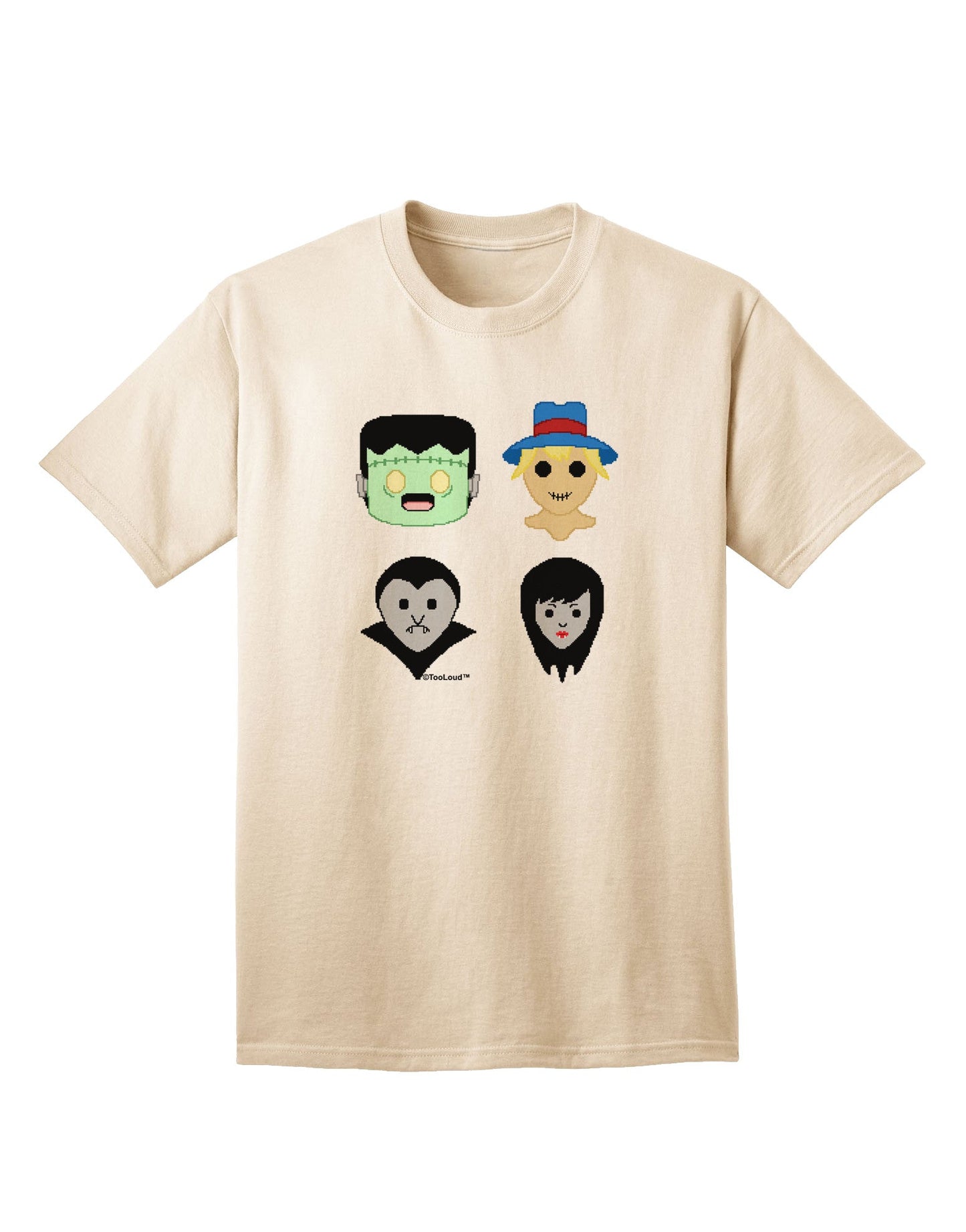 Cute Pixel Monsters Adult T-Shirt-Mens T-Shirt-TooLoud-Natural-Small-Davson Sales