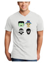 Cute Pixel Monsters Adult V-Neck T-shirt-Mens V-Neck T-Shirt-TooLoud-White-Small-Davson Sales