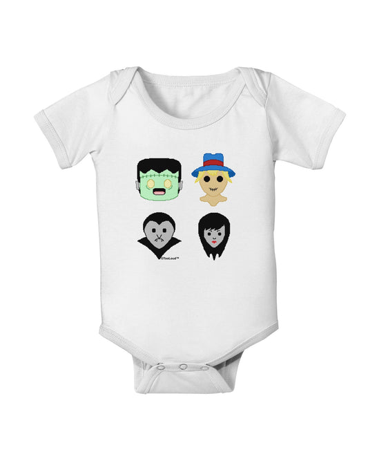 Cute Pixel Monsters Baby Romper Bodysuit-Baby Romper-TooLoud-White-06-Months-Davson Sales