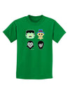 Cute Pixel Monsters Childrens Dark T-Shirt-Childrens T-Shirt-TooLoud-Kelly-Green-X-Small-Davson Sales