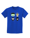 Cute Pixel Monsters Childrens Dark T-Shirt-Childrens T-Shirt-TooLoud-Royal-Blue-X-Small-Davson Sales