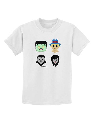 Cute Pixel Monsters Childrens T-Shirt-Childrens T-Shirt-TooLoud-White-X-Small-Davson Sales